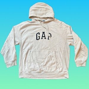 GAP Logo Light Gray Oversized XL Women's Hoodie